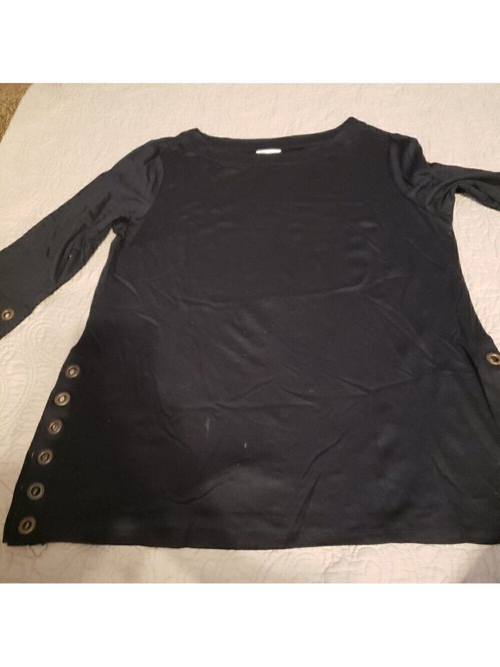Cato Black Tunic with Eyelet Rivets